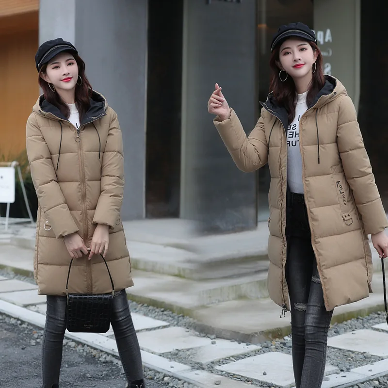 2020 new cotton-padded women's long slim padded down cotton-padded jacket coat winter ladies fashion cotton-padded clothes