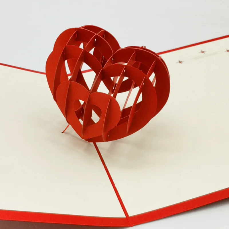 5 шт. бумажная модель стерео 3D Любовь сердца спасибо поздравительная открытка