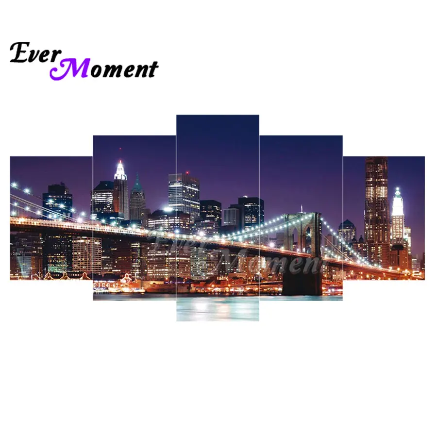 

Когда-нибудь момент алмазов картина с изображением ночного города мост мульти-картины DIY хрустальные камни в форме ромба из смолы льняное н...