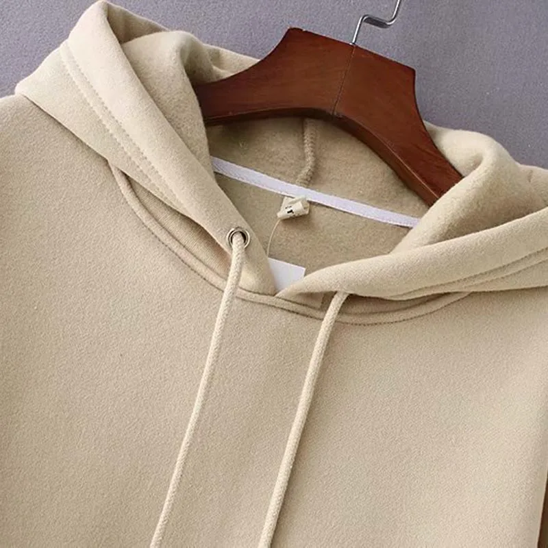 

High Quality Autumn Winter Fashion Woman Hoodies Long Sleeves Pullover Female Tops Holiday Vacation Tops