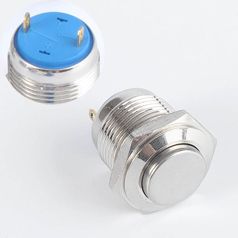 

16mm19mm на плоской подошве, с закругленным носком, моментальная Перезагрузка металлические кнопочные переключатели с высоким напором Медь покрытием Никель серебро автомобильный гудок дверной переключатель