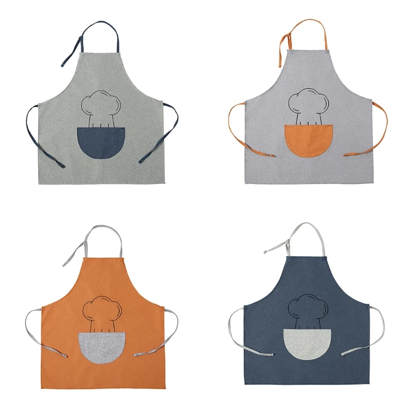 

Фартуки из хлопка и льна в японском стиле, фартуки для молочного чая, магазина, кофейни, кухни, маслостойкие ремешки, комбинезоны, фартуки дл...