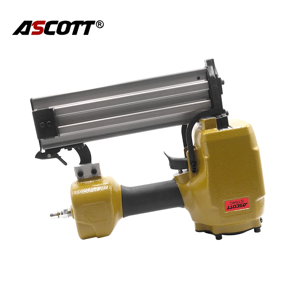 

ASCOTT ST64C пневматический степлер с широкой короной, инструмент для обработки древесины, инструмент для украшения кровли