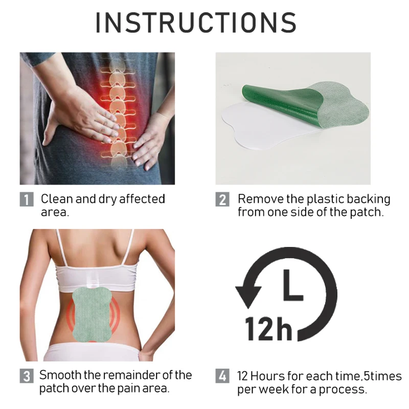 

12pcs Medical Lumbar Spine Pain Relief Patch Wormwood Extract Plaster Back Pain Arthritis Waist Joint Aches Herbal Stickers A526