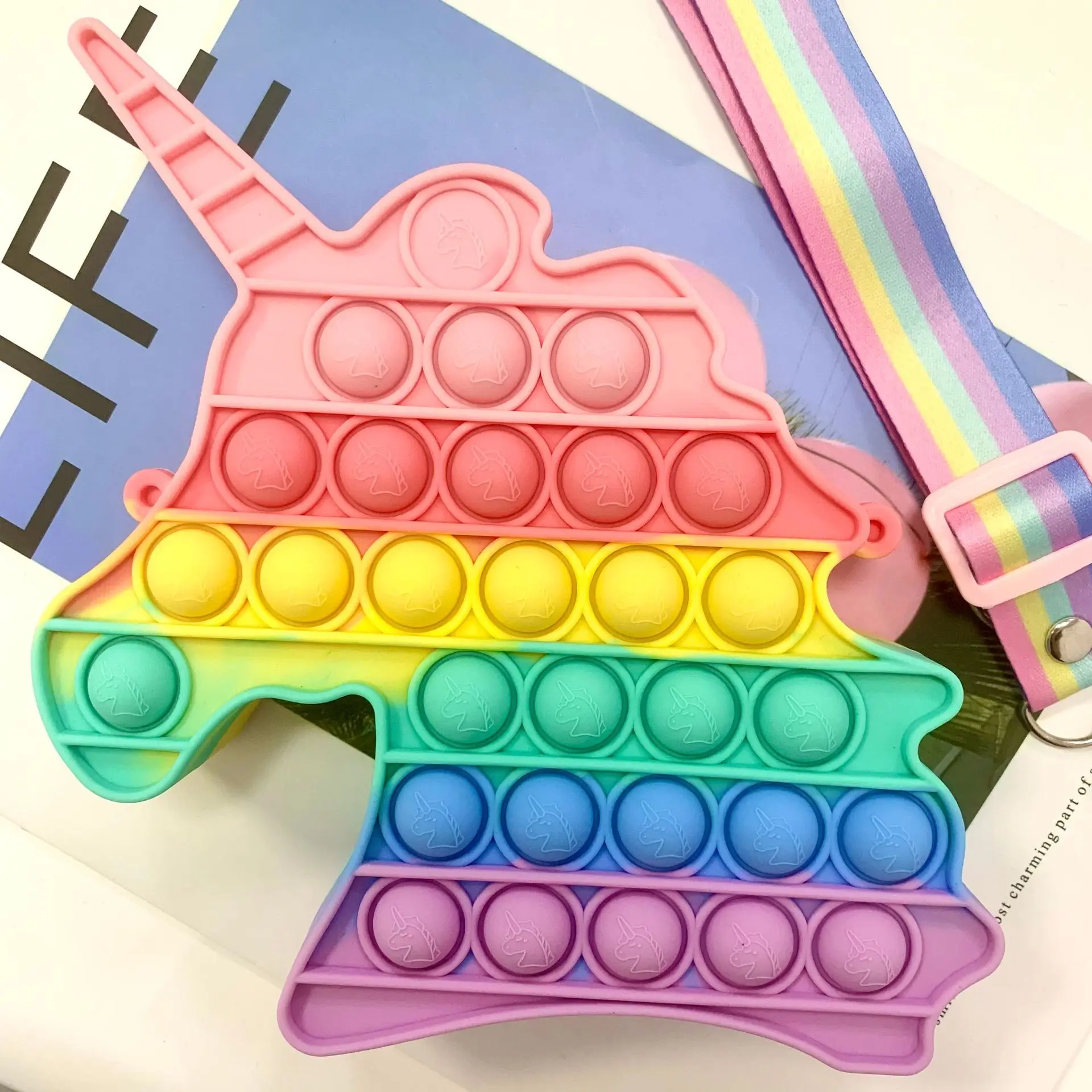 

Cute Unicorn Bags Pop Fidget Toys Kids Pencil Cases Simple Dimple Push Sensory Figet Toy Bolso Autism Antistress 2021 Christmas