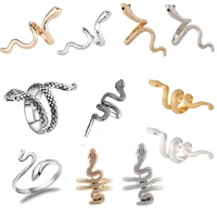 vintage open snake rings adjustable simple retro gold plated animal snake finger rings for women personality fashion jewelry