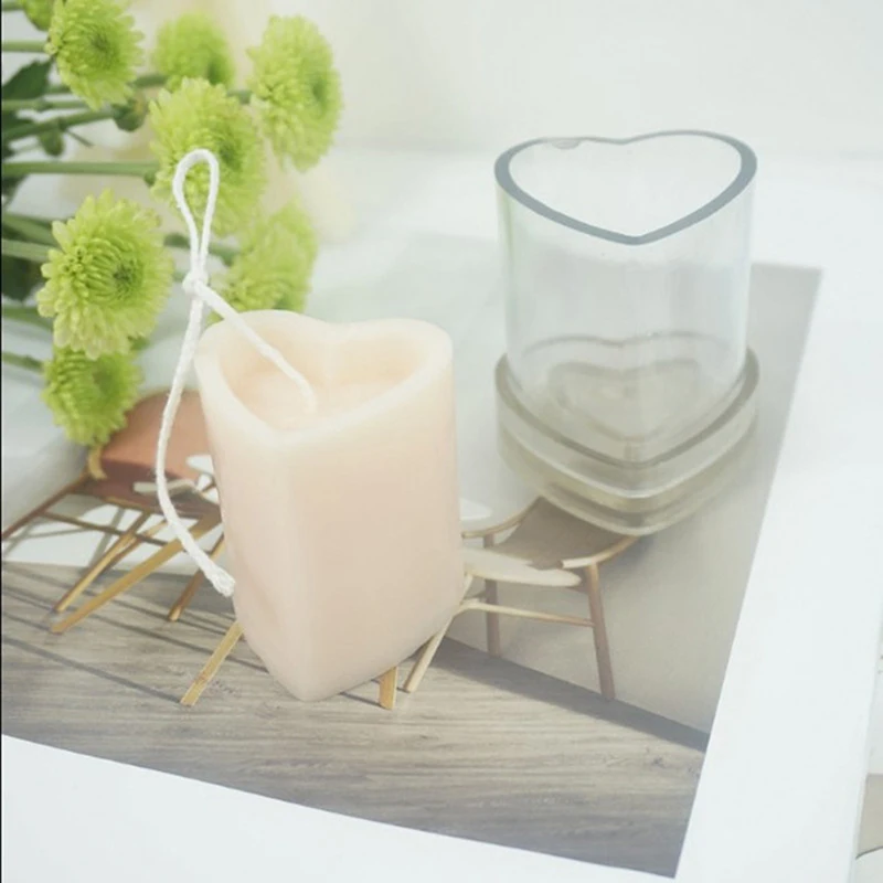 

Heart Shaped Mould Candle Diy Handmade Candle Mould Plastic Candle Making Tool Plaster Embroidery Soap Mallet Decoration