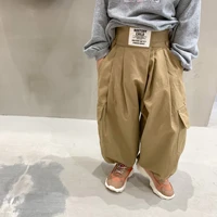 kids boys loose leisure wide leg trousers 2020 autumn new beam feet bib overall boys knickerbockers handsome casual trousers