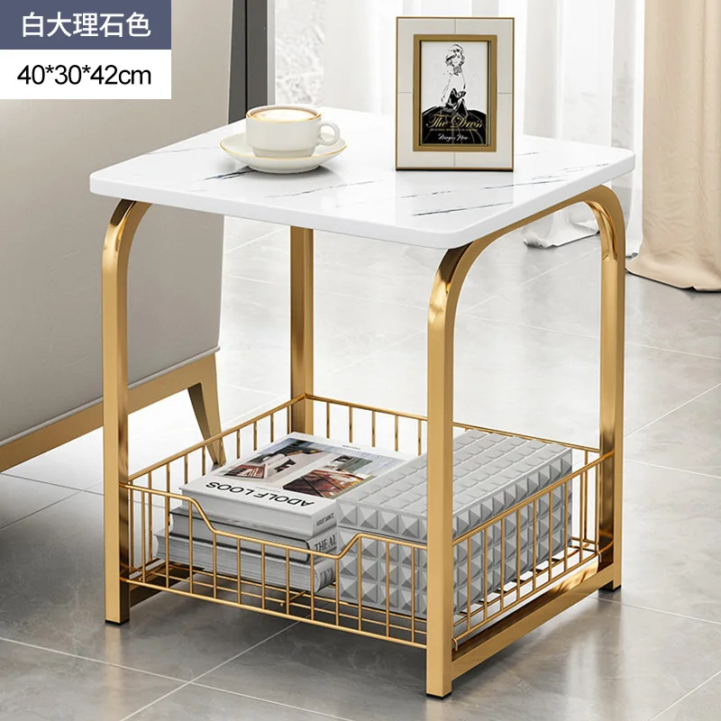 

Tea Table End Table For Office Coffee Table Wood Square Marble Magazine Shelf Small Table Movable Bedroom Living Room Furniture