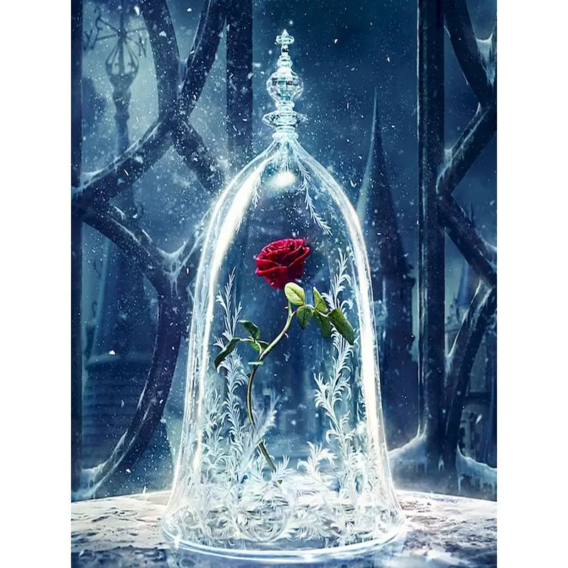 

GATYZTORY Full Square Diamond Painting Rose 5D DIY Diamond Embroidery Mosaic Home Decoration Flower Art Kits