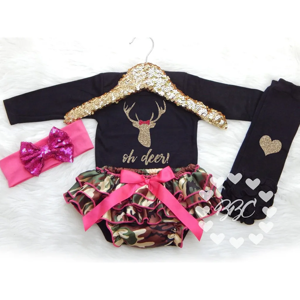 Зимний комбинезон с длинными рукавами и изображением рождественского оленя для