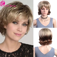 tinashe beauty short bob wigs ombre blonde heat resistant fiber wigs for women cheap female natural wave brown cosplay wig