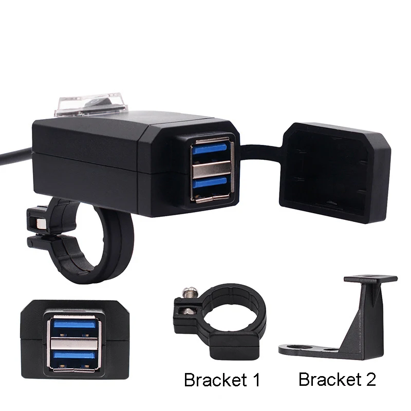 USB зарядное устройство для мотоцикла QC3.0 12 В 24 водонепроницаемый двойной быстрая