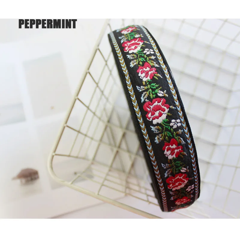 1 ярд вышивка розы лента цветок кружево винтажная тесьма отделка одежды сделай