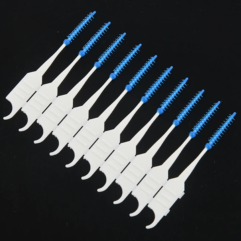 

40pcs Teeth Toothpicks Floss Picks Interdental Brush Stick Tooth Clean