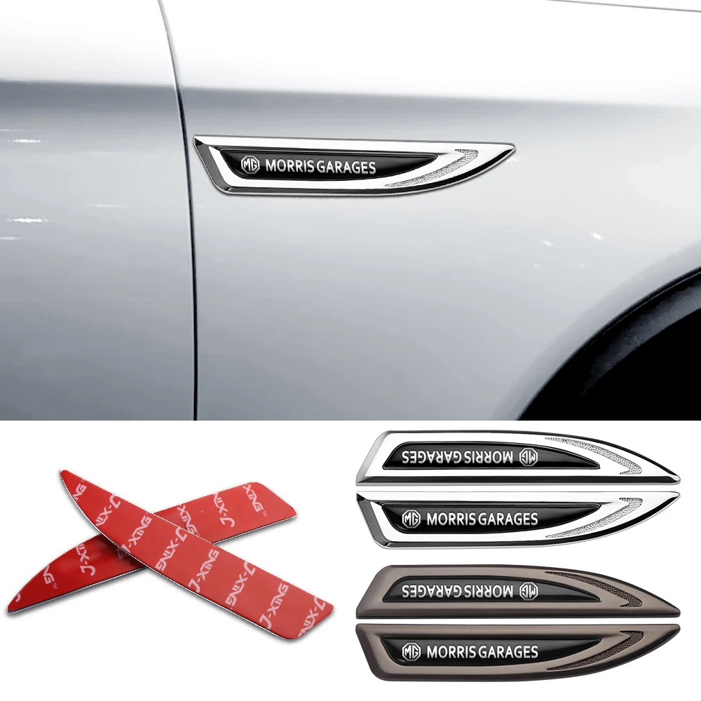 

2pcs For Morris Garages ZS MG 3 6 7 GT HS HECTOR Personalized car metal sticker side fender sticker blade shape Car Accessories