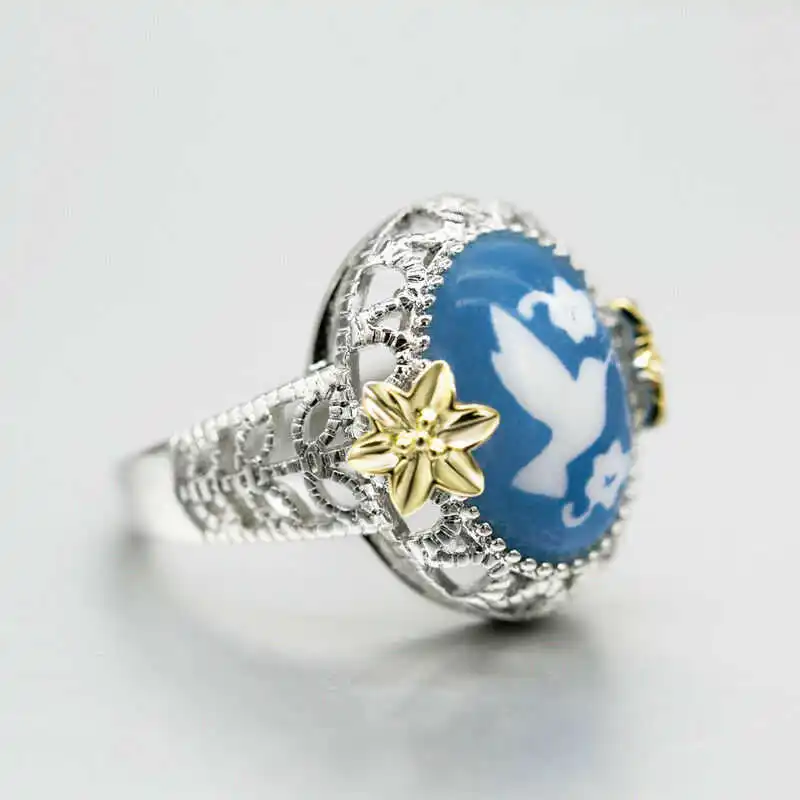 

Fashion and creative women's nano reflection bird ring elegant wedding jewelry