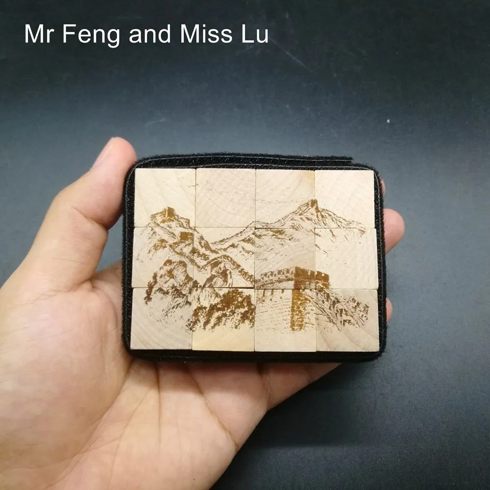 Большая стена Китая фото лазерная гравировка 3*4 шт 20 мм деревянный куб игра