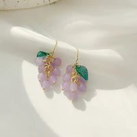 small fresh grape string earrings female new fashion earrings drop personality temperament fruit earrings