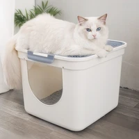 anti splash cat litter box pet toilet bedpan plastic pink fully enclosed cat litter box super large cats supplies katzentoilette
