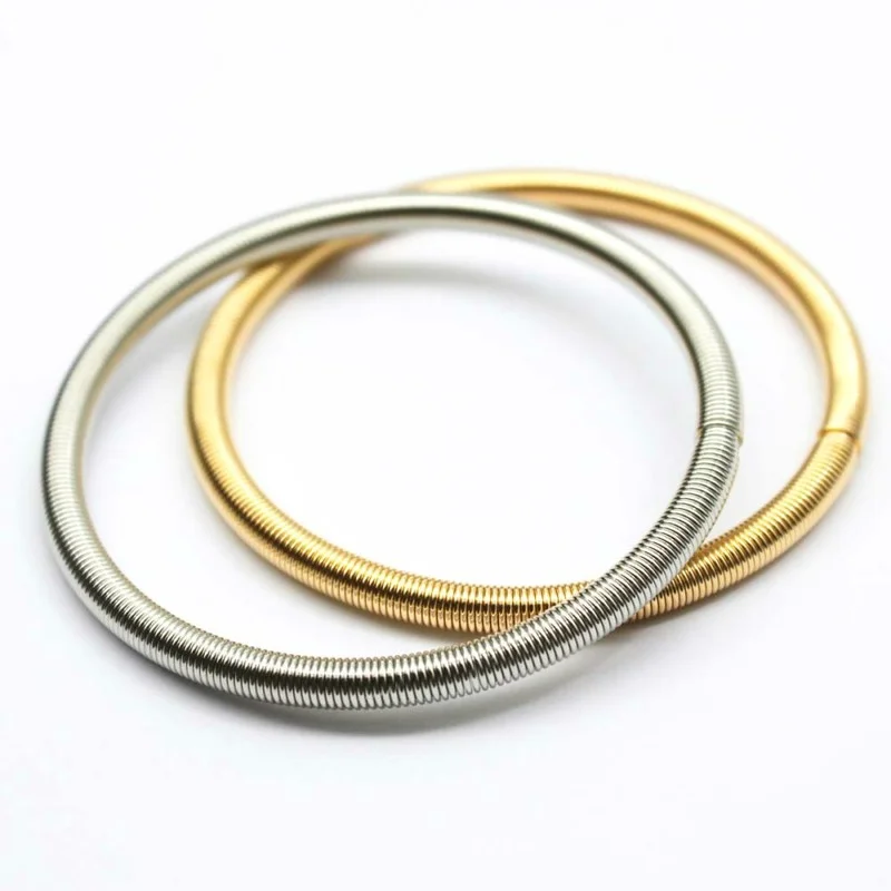 

2pcs Silver Gold Plated Spring Bracelet Chain Adjustable Detachable Bracelet Finding Diy Jewelry Making Handmade Material
