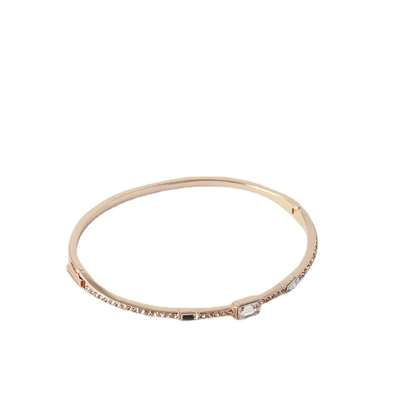 

European and American jewelry wholesale simple inlaid shining small diamond square drill single row fine bracelet