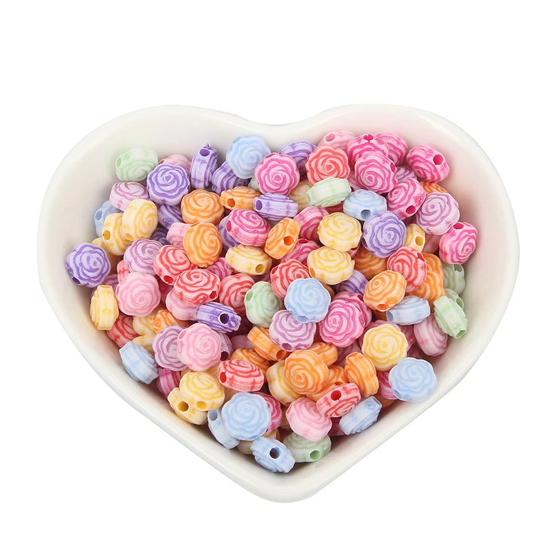 Бусины акриловые 8x4 мм разноцветные для маркировки ювелирных изделий 100 шт. |