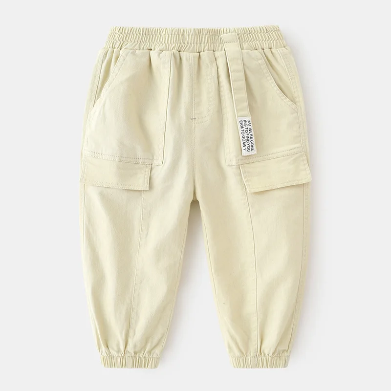 Осенние штаны для маленьких мальчиков Цвет армейский зеленый Модные эластичные