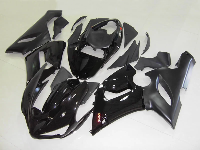 Высокое качество обтекатели для Kawasaki ZX6R Обтекатели 2005 2006 все черные ZX 6R 05 06 ниндзя