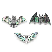 funny bat shape natural abalone shell charms brooches for women men jewelry making diy necklace accessories pins gift