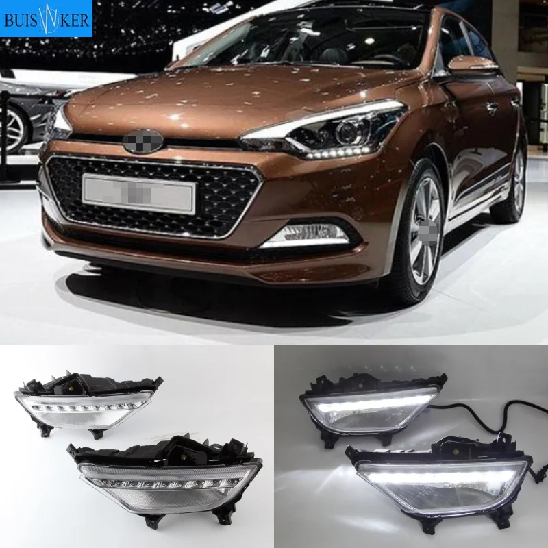 

1Pair Car LED Daytime Running Light DRL Waterproof 12V Fog Lamp cover For Hyundai I20 2015 2016 2017