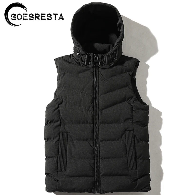 

Мужская модная повседневная теплая парка без рукавов GOESRESTA, модель сезона осень-зима 2020, однотонное хлопковое пальто