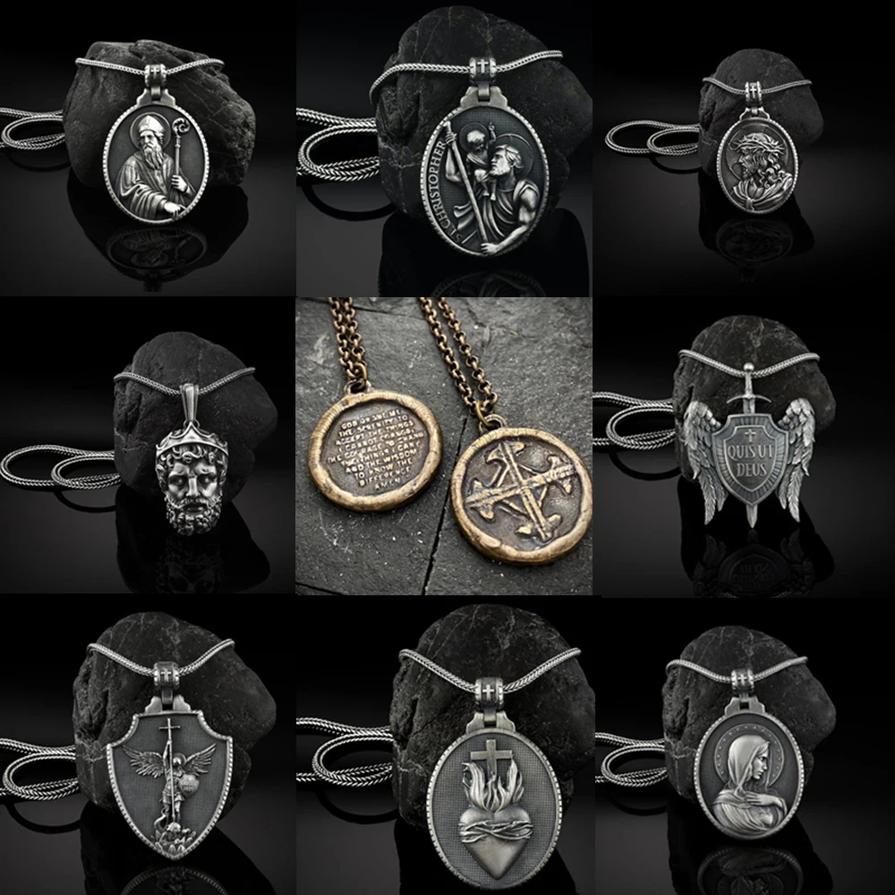 

Christian Catholic faith pendant necklaces for women religious badge tag Jewelry on the neck Man chain necklace