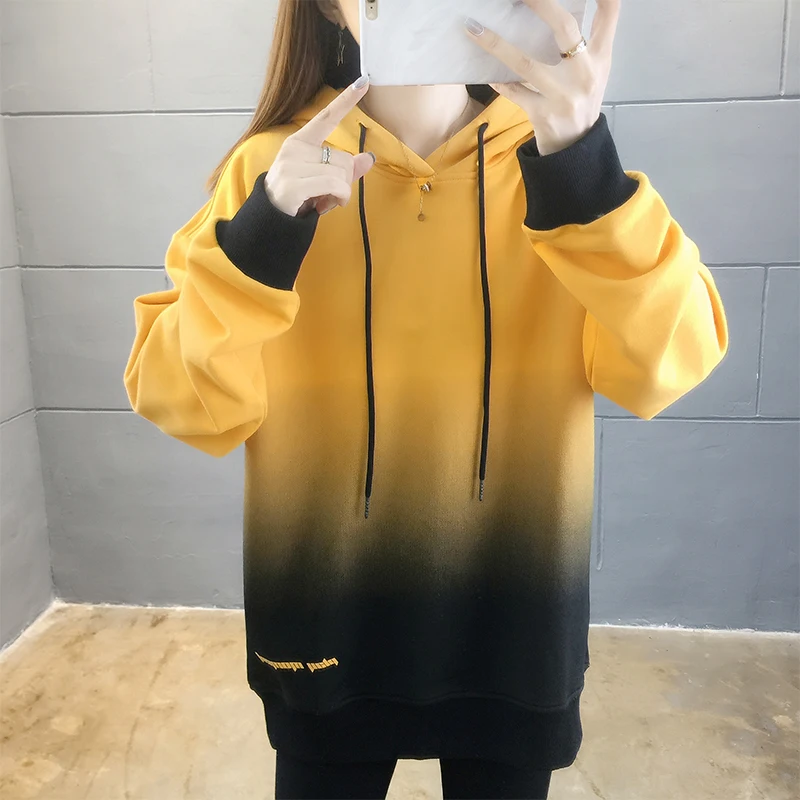 

Женские толстовки с капюшоном на сезон осень-зима 2021, свитшот, уличная одежда, свободные топы с длинным рукавом и капюшоном, пуловер оверсай...