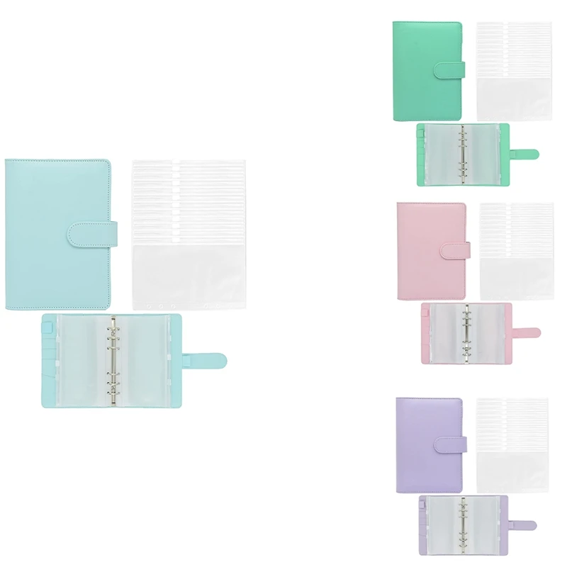 

A6 Binder Pockets,Can Be Filled with 6 Round Binder Sets, Suitable for Personal Planning Notepads, Budget Binders