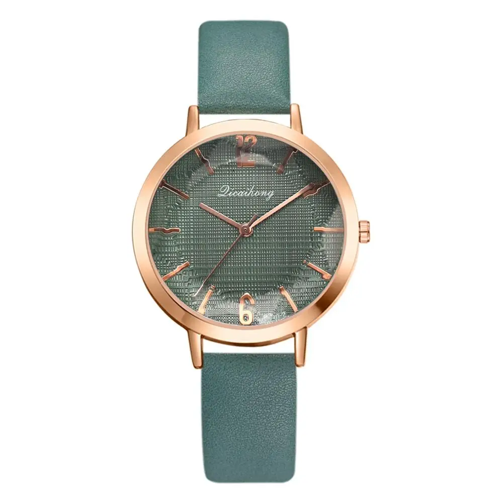 INS Популярные авокадо зеленые часы Ретро женские изысканные кварцевые винтажные