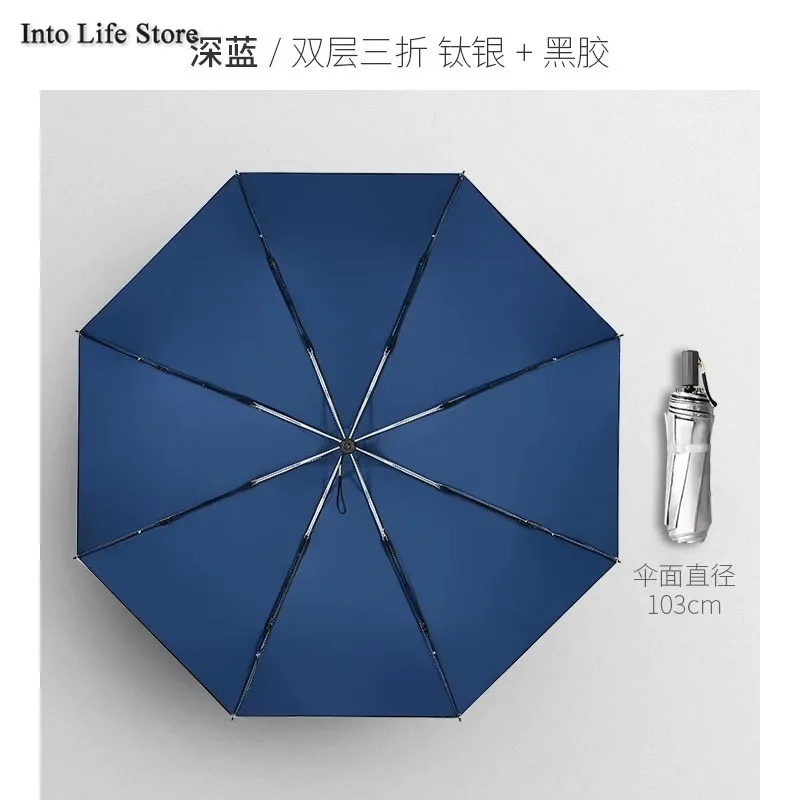 

Titanium Silver Beach Umbrella Rain Women Sun UV Luxury Folding Umbrella Clear Parasols Umbrellas Windproof Gift Ideas UPF50+