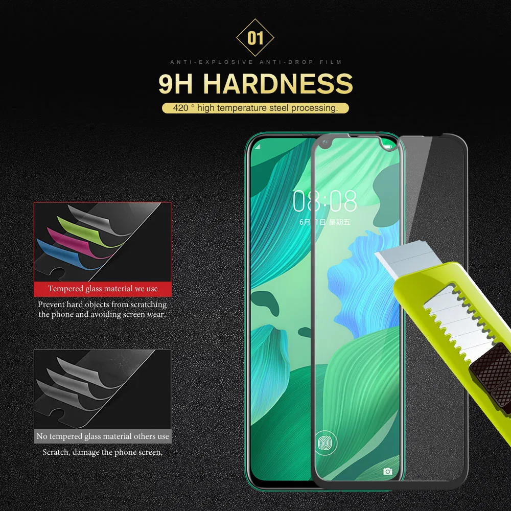 3D закаленное стекло для Huawei Y9 Y6 Prime Y7 2019 2018 P умная Защита экрана Honor 9X 8X Nova 5T 3