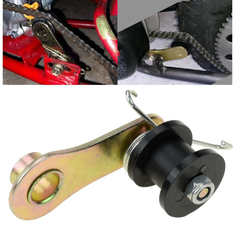 

Motorcycle Chain Tensioner with Spirng and Roller Motorbike Powersports Chain Adjuster autocycle