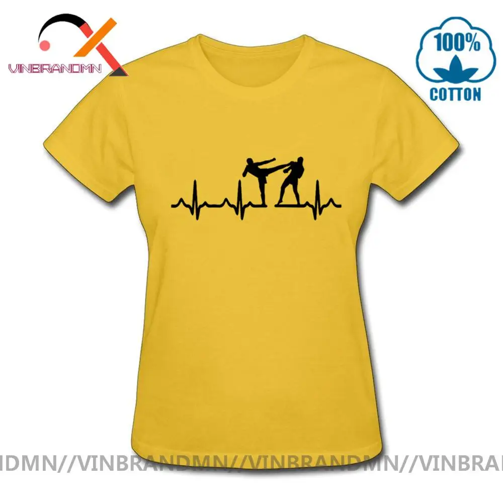 Футболка с рисунком сердцебиения футболки кикбоксинга карате Муай Тай принтом