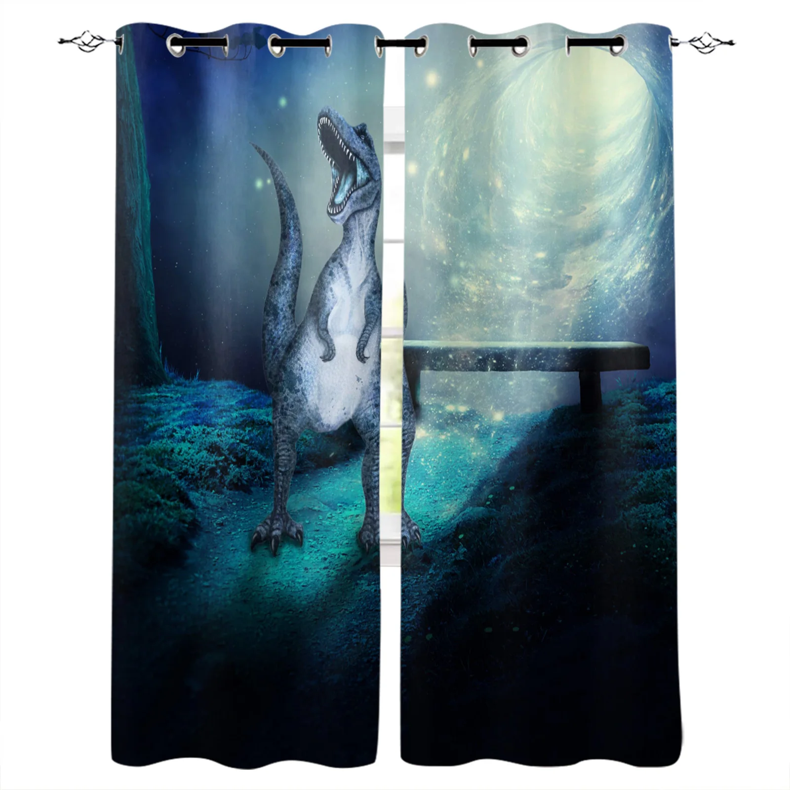 Динозавр светло-голубой Фотофон для детской спальни гостиной Детские оконные принадлежности для кухни