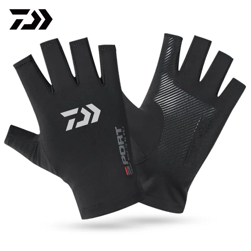 

Перчатки Daiwa без пальцев для мужчин и женщин, с УФ-защитой от солнца, для рыбалки, гребли, пешего туризма