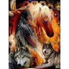 Фуюн 5D Diy Daimond Живопись Вышивка крестом животных лошадей и 3D Алмазная мозаика комплект полная картина из хрусталя и алмазов вышивка Волков