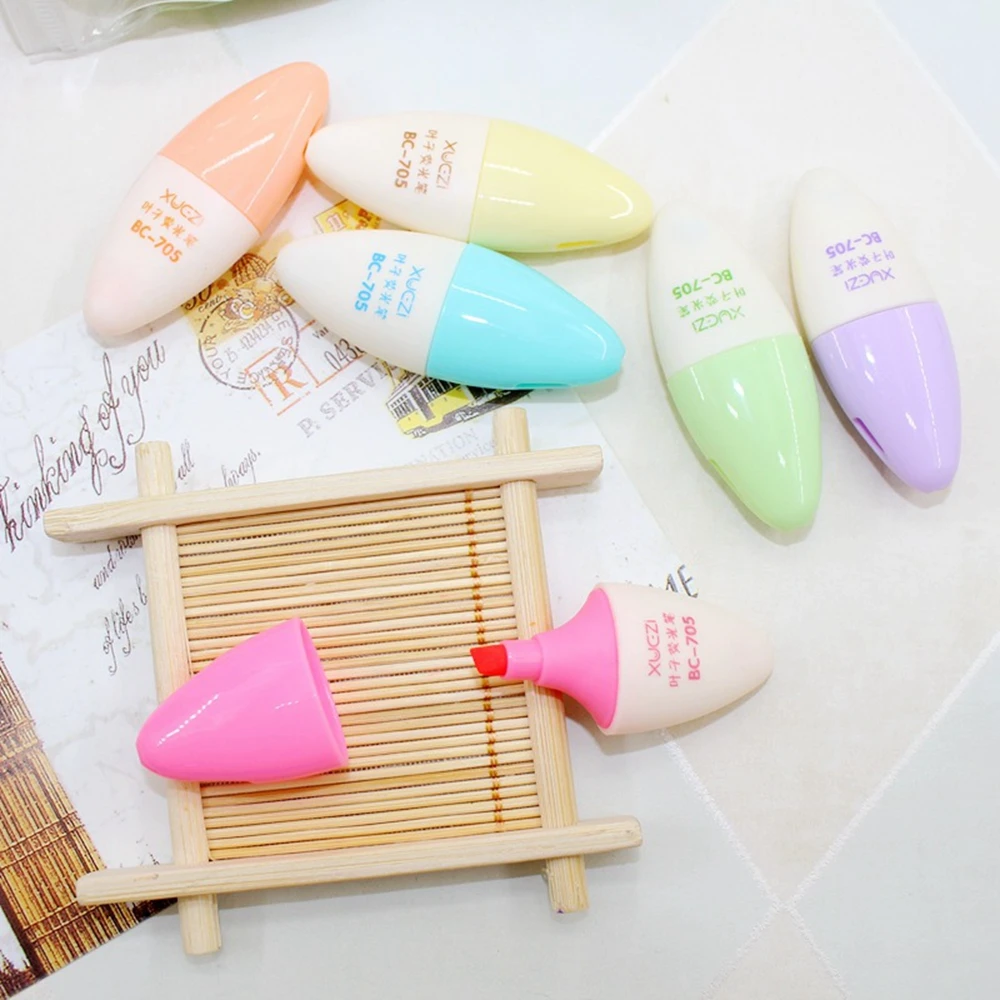 6 шт./компл. лист мини маркер ручка кавайные ручки канцелярских принадлежностей