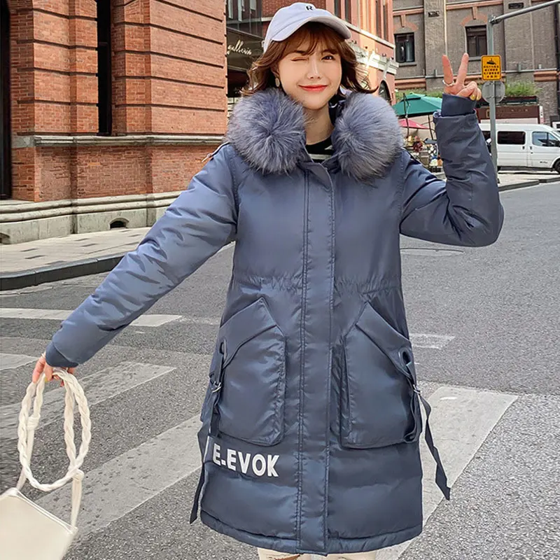 Lusumily/Новинка Зимнее хлопковое пальто для женщин Плотный тонкий длинный пуховик
