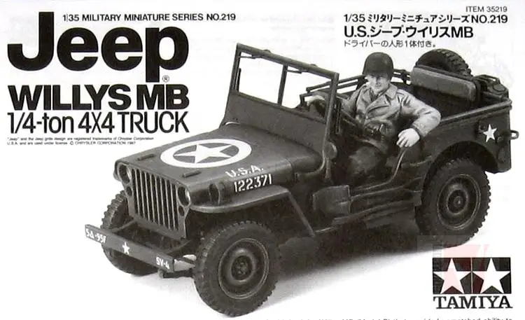 Tamiya масштаб 35219 1/35 Военная миниатюрная Серия № Jeep Willys MB Сборная модель танка