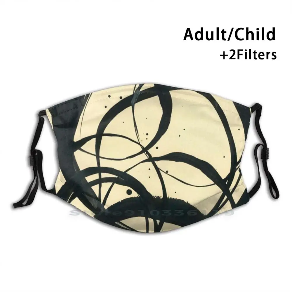 

Минималистичный дизайн, мазки кистей, современный минималистичный дизайн от Nik Fine Art, для взрослых и детей, моющаяся смешная маска для лица с ...