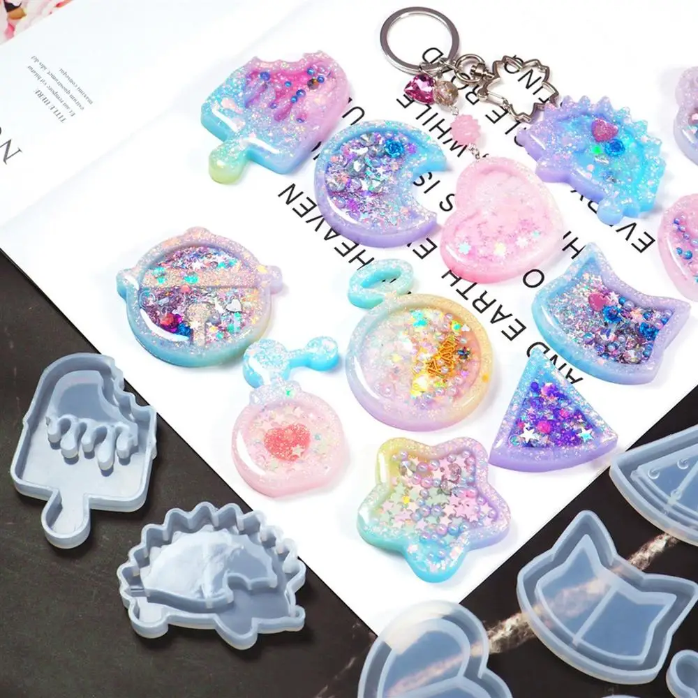 Коктейльное Сердце Звезда кот животное Kawaii фотоформа Силиконовая Форма Смола