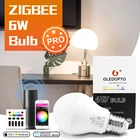 Zigbee умный светодиодный светильник RGBCCT 6 Вт AC110V 220V 6 зоны РФ Пульт дистанционного управления Управление E26 E27 светодиодный лампы светильник совместим с Amazon Alexa Zigbee концентратор