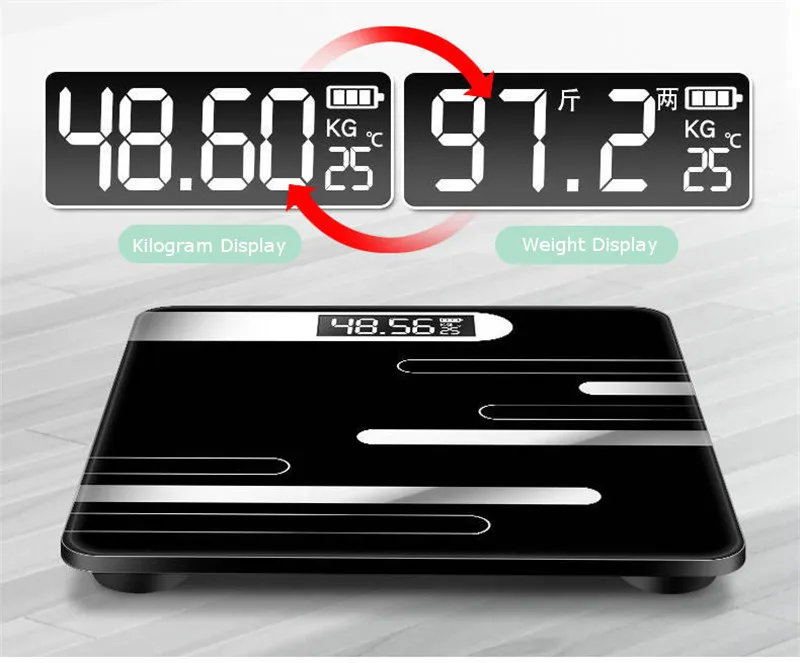 Bathroom Floor Scales Body Fat Scale Scientific Electronic LED Digital Body Weight Balance Weighing Scales Water Muscle Mass BMI